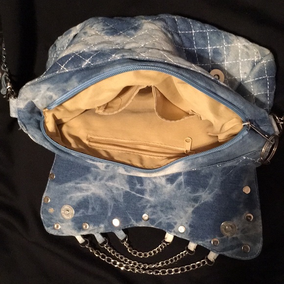 Studded Denim Crossbody Bag • NWOT - Picture 4 of 4